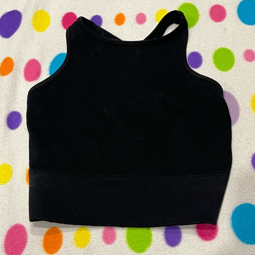 NWOT Black cropped racer back exercise top size small BRAND NEW CONDITION!!